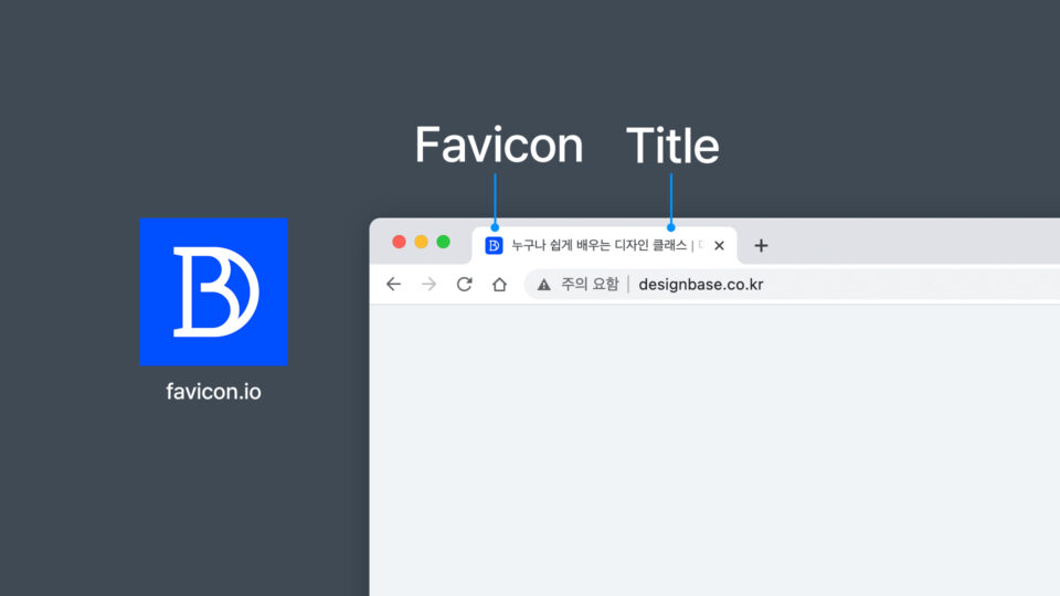 웹 파비콘 적용 예제 이미지