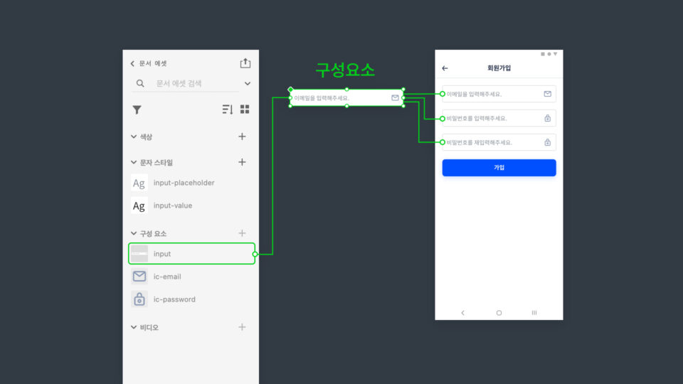 어도비 xd 구성요소 활용 예제