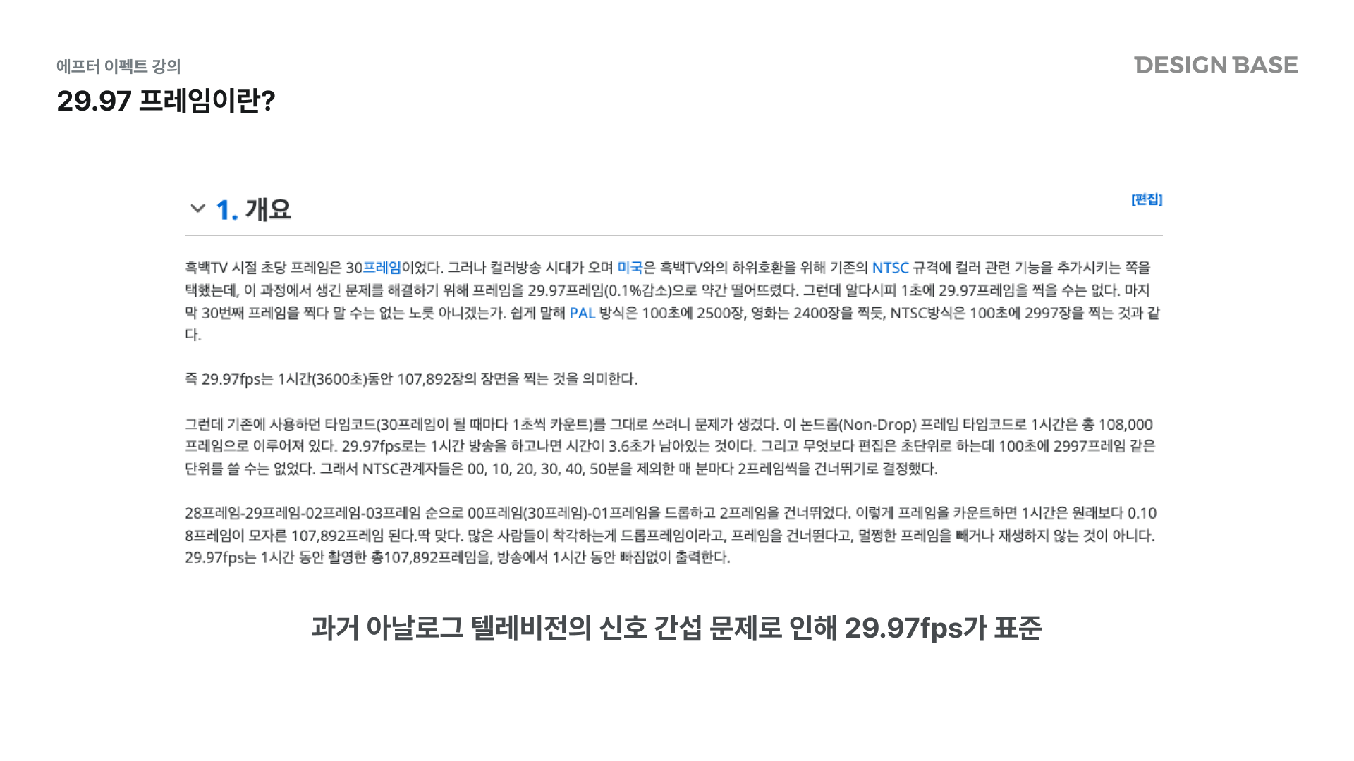 29.97 프레임레이트에 대한 설명