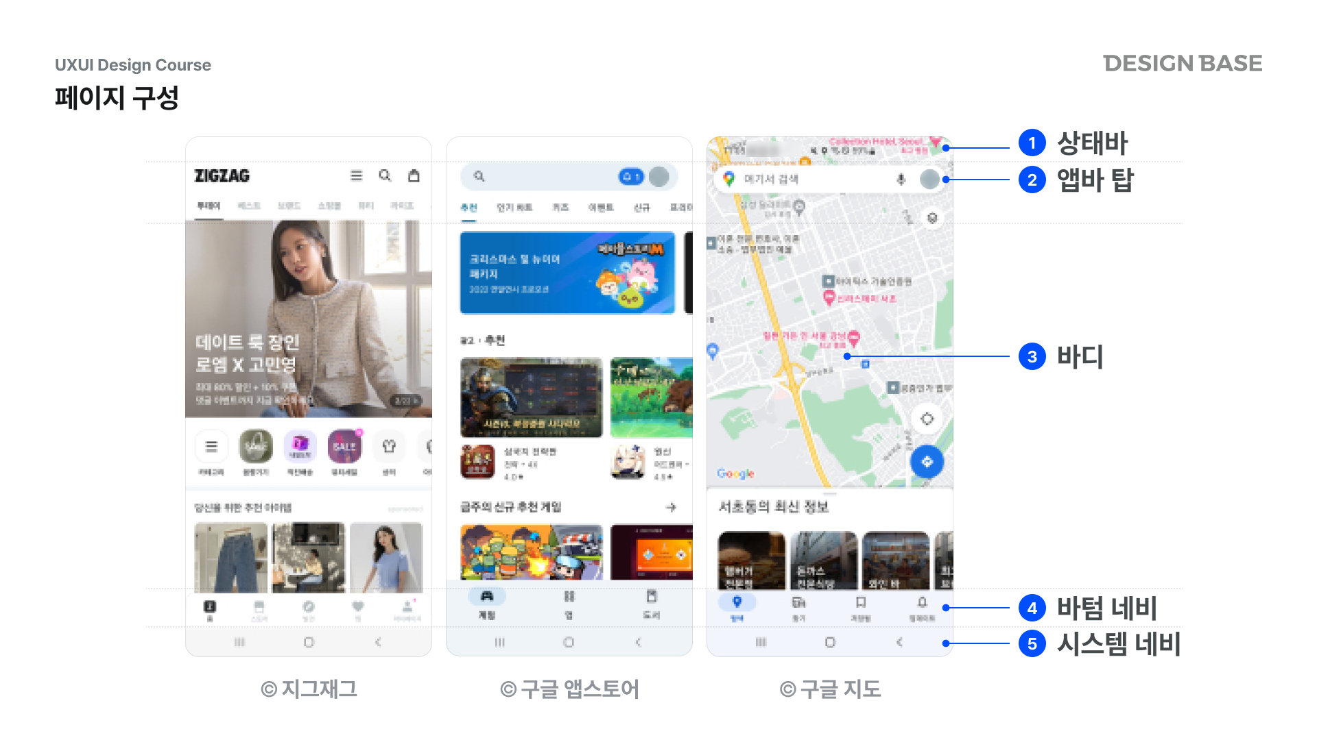 안드로이드 페이지 구성 : 상태바, 앱바 탑, 바디, 바텀 네비, 시스템 네비