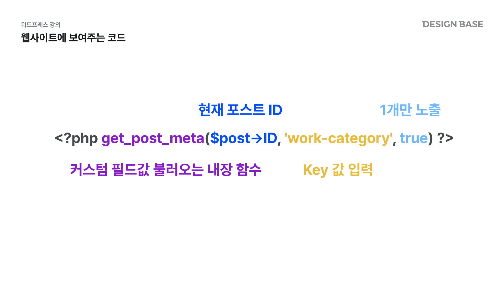 웹사이트에 커스텀 필드 출력